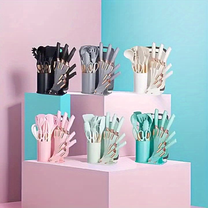 19 Sector Silicone Set And Knife Set, Perfect For Outdoor Camping - Heat-resistant, Non Stick, Wooden Handle, Easy To Clean - Perfect For Women'S Cooking Gifts, New Year'S And Valentine'S Day - Image 16