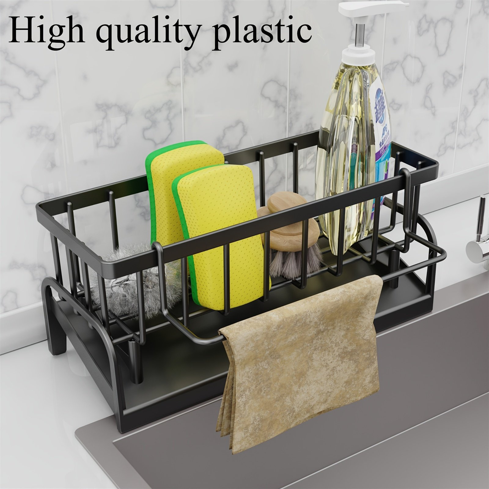1 Set of Versatile Dish Cloth And Sponge Holder Made from PP Material - Compact, Long-Lasting, Easy to Clean, Designed to Mount on Faucets - Ideal for Organizing And Storing in Kitchens And Bathrooms - Image 10