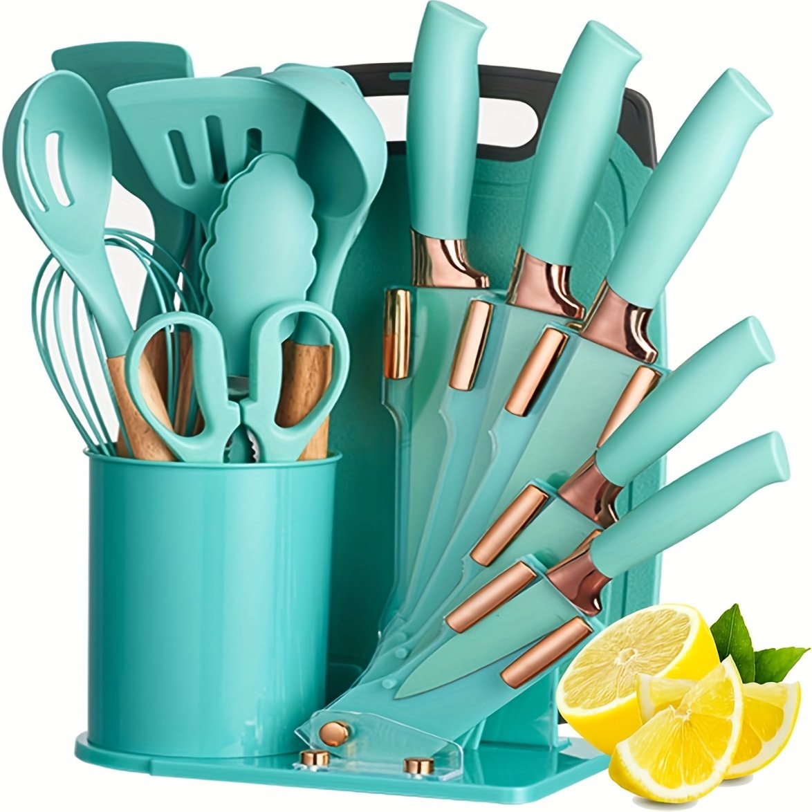 19 Sector Silicone Set And Knife Set, Perfect For Outdoor Camping - Heat-resistant, Non Stick, Wooden Handle, Easy To Clean - Perfect For Women'S Cooking Gifts, New Year'S And Valentine'S Day - Image 7