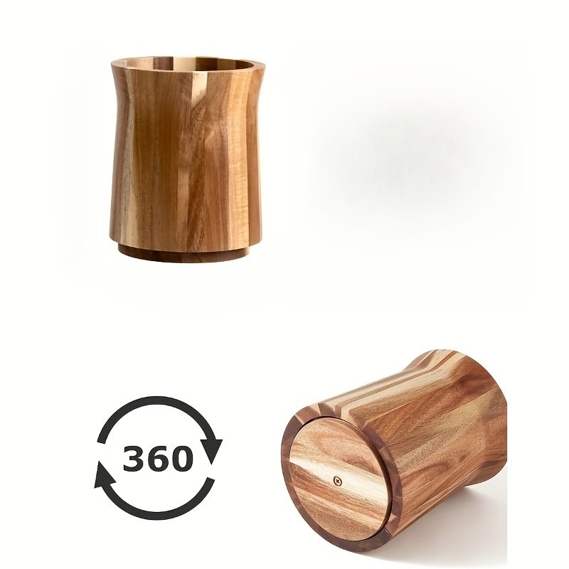 Wood Utensil Holder - Wood Chopstick & Cutlery Organizer with Insert-Style Mount, Space-Saving Countertop/Cabinet Storage, for Asian Utensils, Chopsticks, Spoons & Knives (No Screws/Adhesive) - Image 4