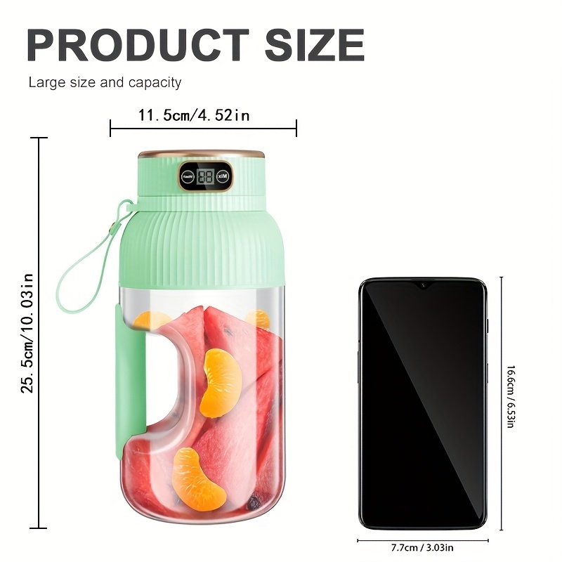 Portable Juicer/10 Blades/Suitable for Vegetables, Fruits, And Smoothies/Multifunctional Blender/Rechargeable/Ideal for Sports, Travel, And Outdoor Use - Image 3