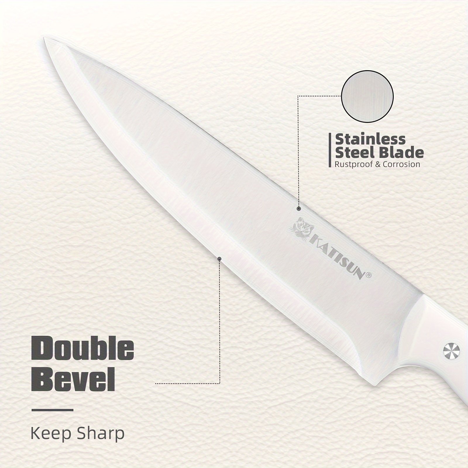 15pcs Knife Set with Sharpener, High-Carbon Stainless Steel White Kitchen Knife Set, Rust-Resistant And Durable, Includes Wooden Block And Kitchen Shears, Ideal for Home And Restaurant Use, Top Choice for Christmas And New Year Gifts - Image 6