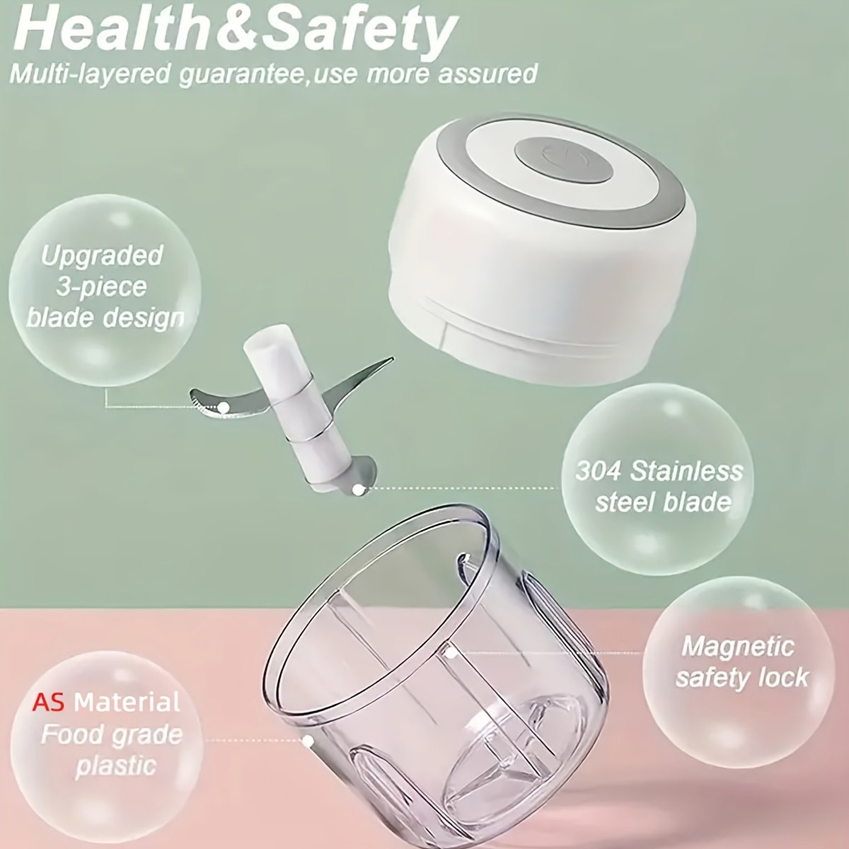 FLZH 8.45oz Electric Meat Mincer, Featuring a Stainless Steel Blade, Powerful Food Processor, Three-Speed Settings, Suitable for Blending Dough, Onions, Meat, Nuts, Fruits, Garlic, And Vegetables - Image 12