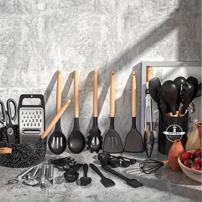 44/ 37pcs Kitchen Cooking Tool Set- 44/ 37pcs Are Super Cost-Effective, Complete, High Temperature Resistant, Non-Stick, Dishwasher Safe, Selected Kitchen Tools, Suitable For Kitchen Enthusiasts And Beginners Best Gifts For Thanksgiving And Christma - Image 4