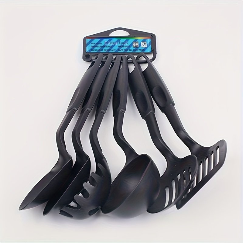 6pcs Heavy-Duty Heat-Resistant PP Camping Cookware Utensil Set with Ladle, Spoon, Slotted Spoon, Spatula, Slotted Turner & Spaghetti Server - Outdoor Cooking Gear for Campfire, RV, Hiking, Backyard BBQs - & Lightweight Suitable for Outdoor Camping - Image 8