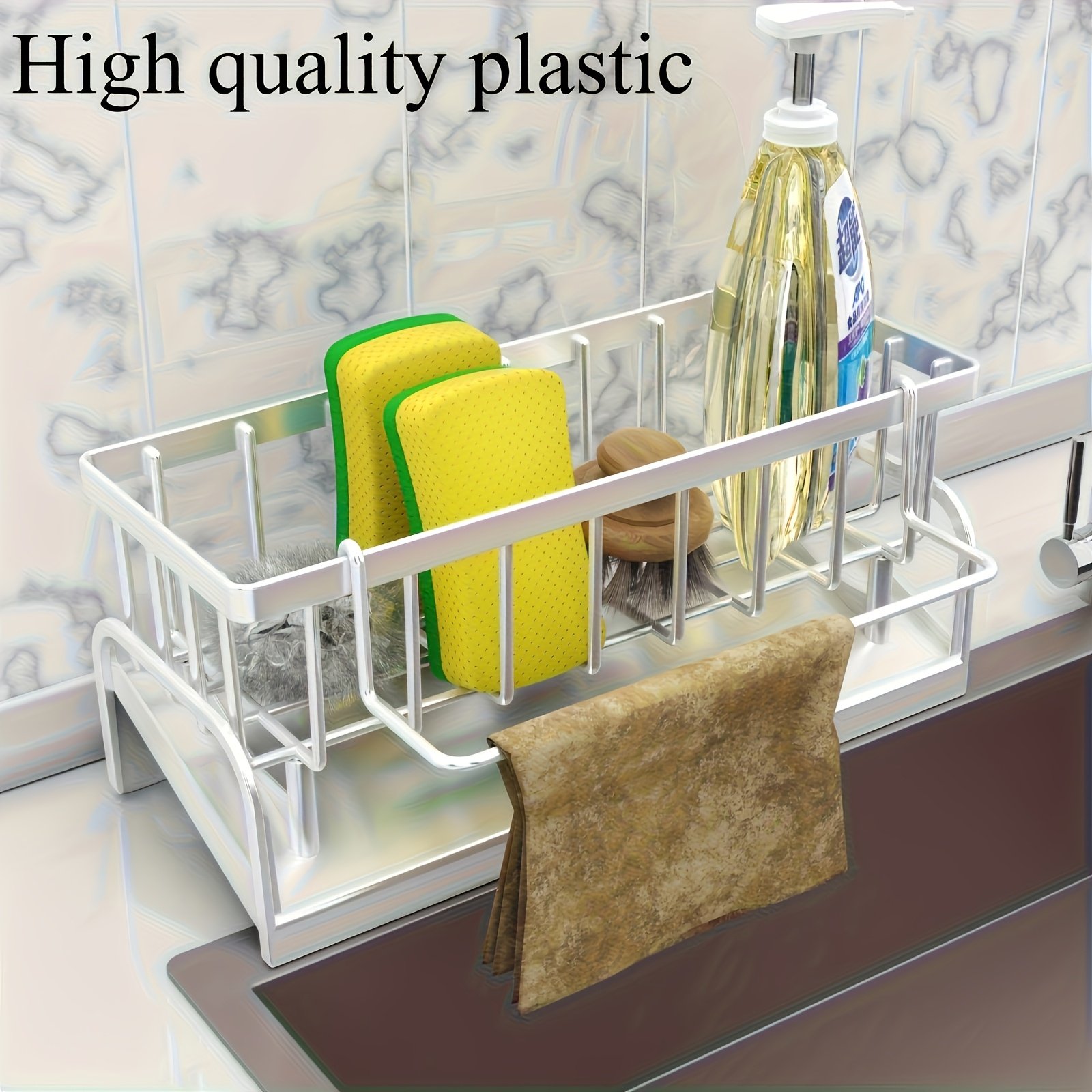 1 Set of Versatile Dish Cloth And Sponge Holder Made from PP Material - Compact, Long-Lasting, Easy to Clean, Designed to Mount on Faucets - Ideal for Organizing And Storing in Kitchens And Bathrooms - Image 8