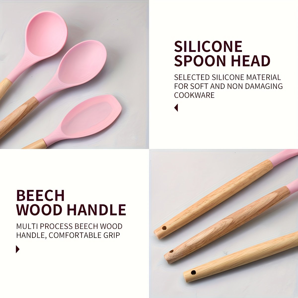 19 Sector Silicone Set And Knife Set, Perfect For Outdoor Camping - Heat-resistant, Non Stick, Wooden Handle, Easy To Clean - Perfect For Women'S Cooking Gifts, New Year'S And Valentine'S Day - Image 15