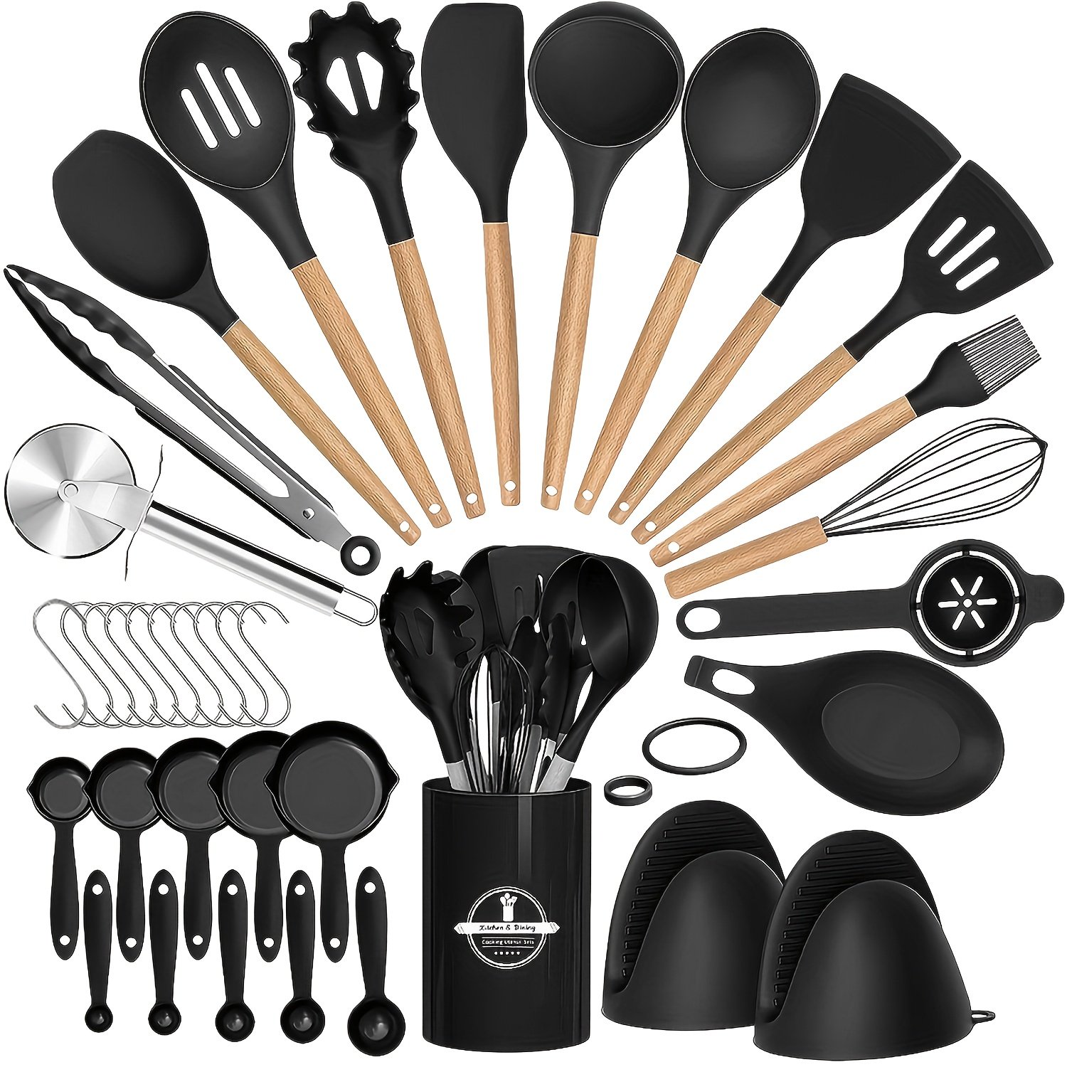 44/ 37pcs Kitchen Cooking Tool Set- 44/ 37pcs Are Super Cost-Effective, Complete, High Temperature Resistant, Non-Stick, Dishwasher Safe, Selected Kitchen Tools, Suitable For Kitchen Enthusiasts And Beginners Best Gifts For Thanksgiving And Christma - Image 10