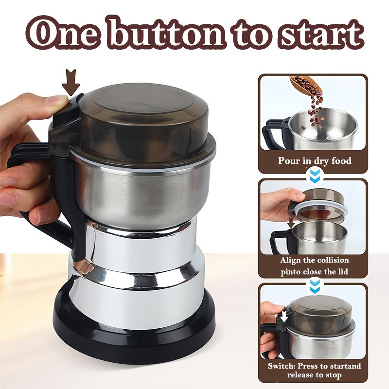 A Multifunctional Electric Grinder, Suitable for Grinding Grains And Spices, Equipped with a US Plug, Ideal for Home Kitchen Use (Not for Wet Grinding) - Image 4