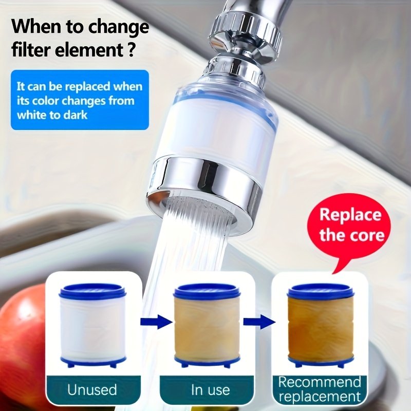 11pcs Water Filter for Sink Faucet - 360° Rotating Swivel Faucet Aerator with Filter, Water Filter Faucet, Faucet Extender for Kitchen Sink, Rotatable Splash-proof Tap Faucet Sprayer Head - Home Water Filtration System, Faucet Attachment - Image 6