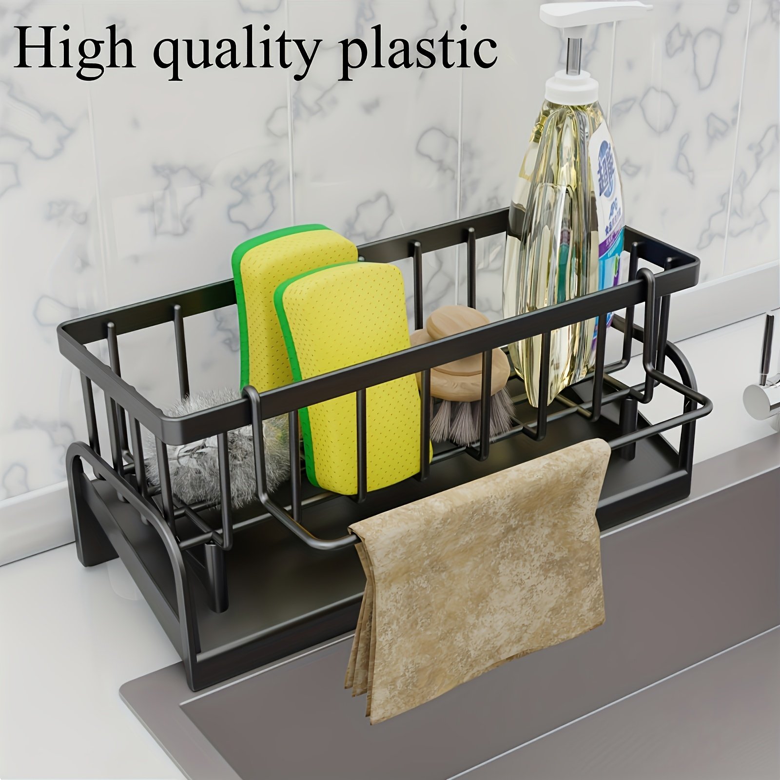 1 Set of Versatile Dish Cloth And Sponge Holder Made from PP Material - Compact, Long-Lasting, Easy to Clean, Designed to Mount on Faucets - Ideal for Organizing And Storing in Kitchens And Bathrooms - Image 5