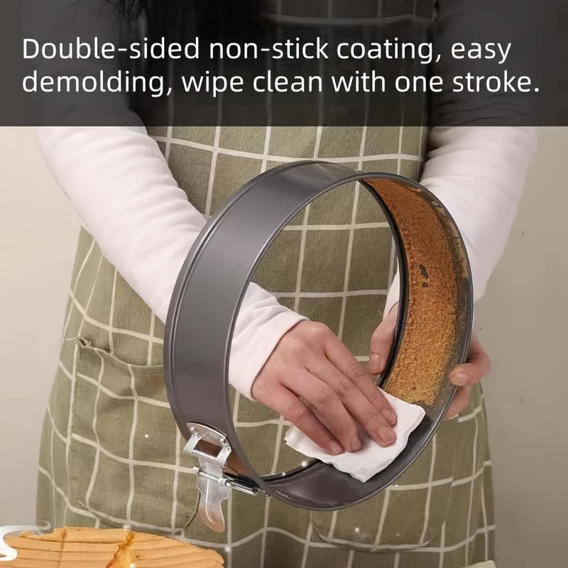 3pcs Square & Round Heart Multi-Size Carbon Steel Removable Bottom Cake Molds, High-Temperature Resistant and Easy to Clean. Suitable for Home Use, and for Holidays Such as Halloween, Christmas, and Valentine's Day - Image 4