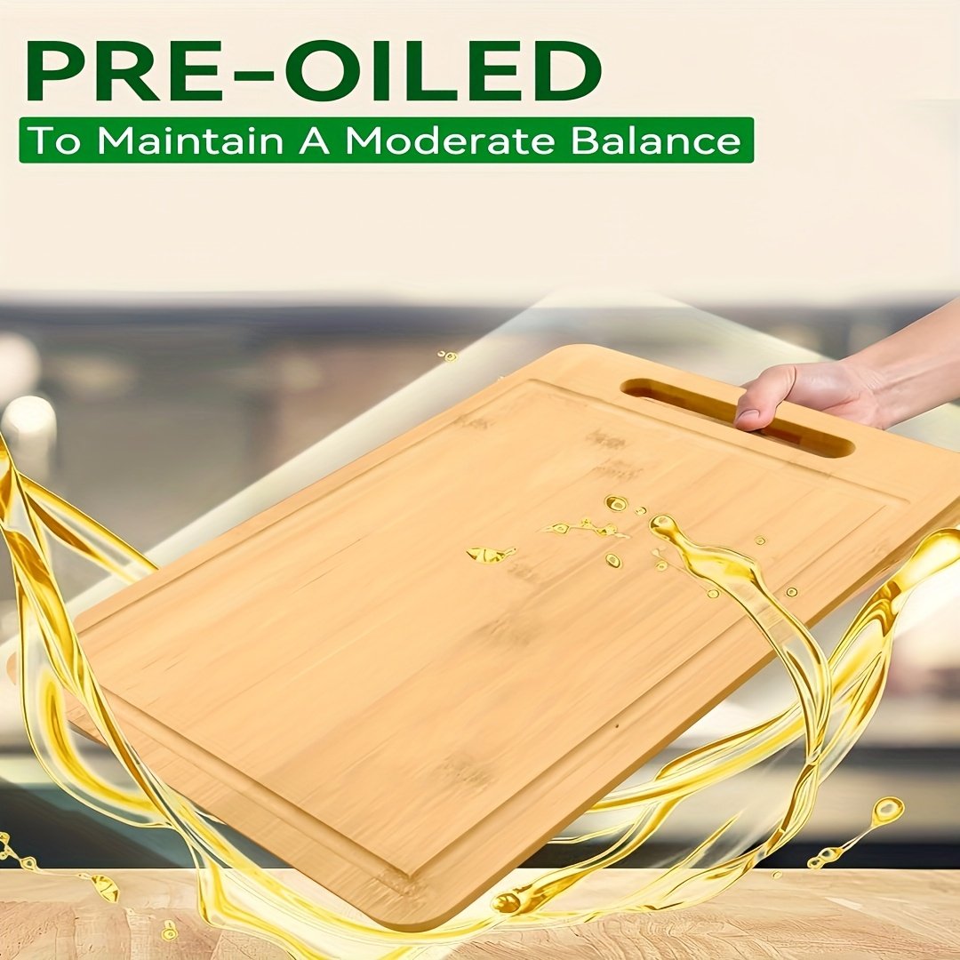 3/1pc Extra Large Kitchen Bamboo Cutting Board Set, Heavy Duty Cutting Board With Juice Grooves, Bamboo Cutting Board Set For Meat, Vegetables, Fruits. Gift For Mother'S Day. Father'S Day. Father Gift. Family And Friends. Essential Kitchen Tools. - Image 4