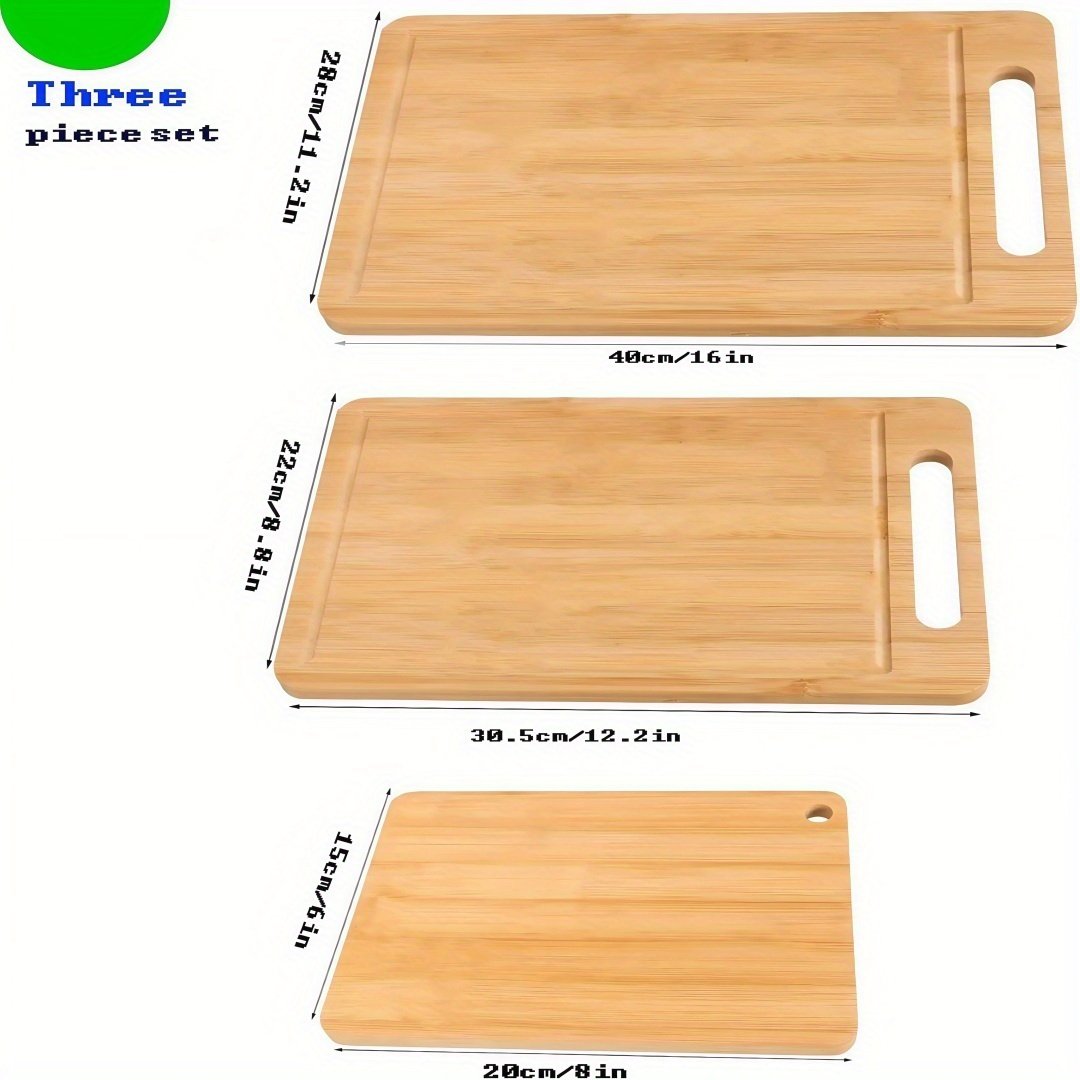 3/1pc Extra Large Kitchen Bamboo Cutting Board Set, Heavy Duty Cutting Board With Juice Grooves, Bamboo Cutting Board Set For Meat, Vegetables, Fruits. Gift For Mother'S Day. Father'S Day. Father Gift. Family And Friends. Essential Kitchen Tools. - Image 6