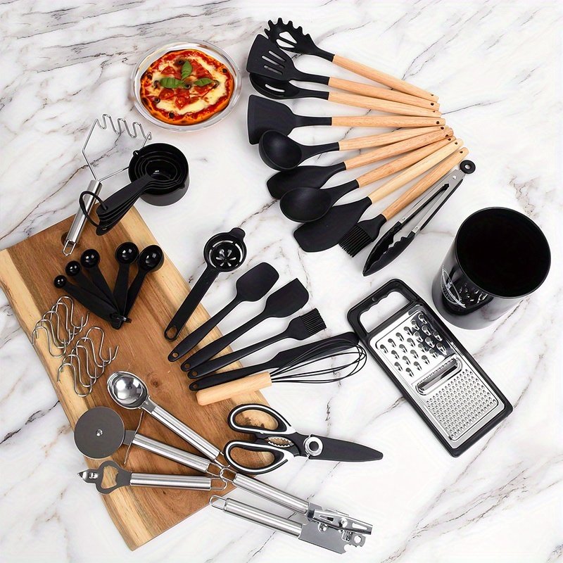 44/ 37pcs Kitchen Cooking Tool Set- 44/ 37pcs Are Super Cost-Effective, Complete, High Temperature Resistant, Non-Stick, Dishwasher Safe, Selected Kitchen Tools, Suitable For Kitchen Enthusiasts And Beginners Best Gifts For Thanksgiving And Christma - Image 14