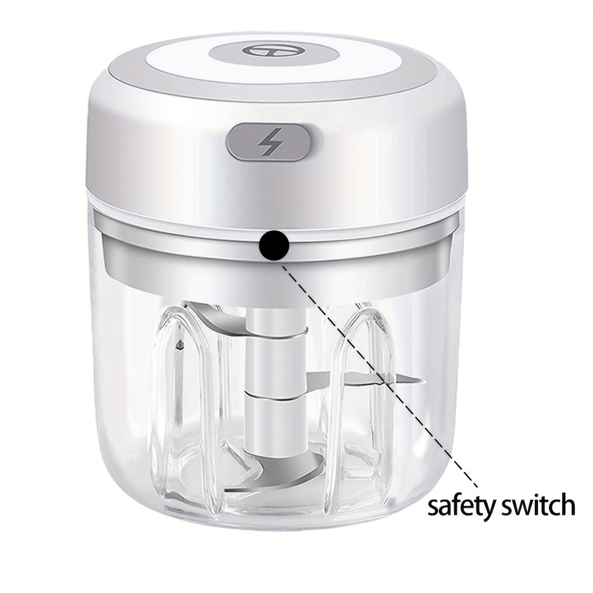 FLZH 8.45oz Electric Meat Mincer, Featuring a Stainless Steel Blade, Powerful Food Processor, Three-Speed Settings, Suitable for Blending Dough, Onions, Meat, Nuts, Fruits, Garlic, And Vegetables - Image 6