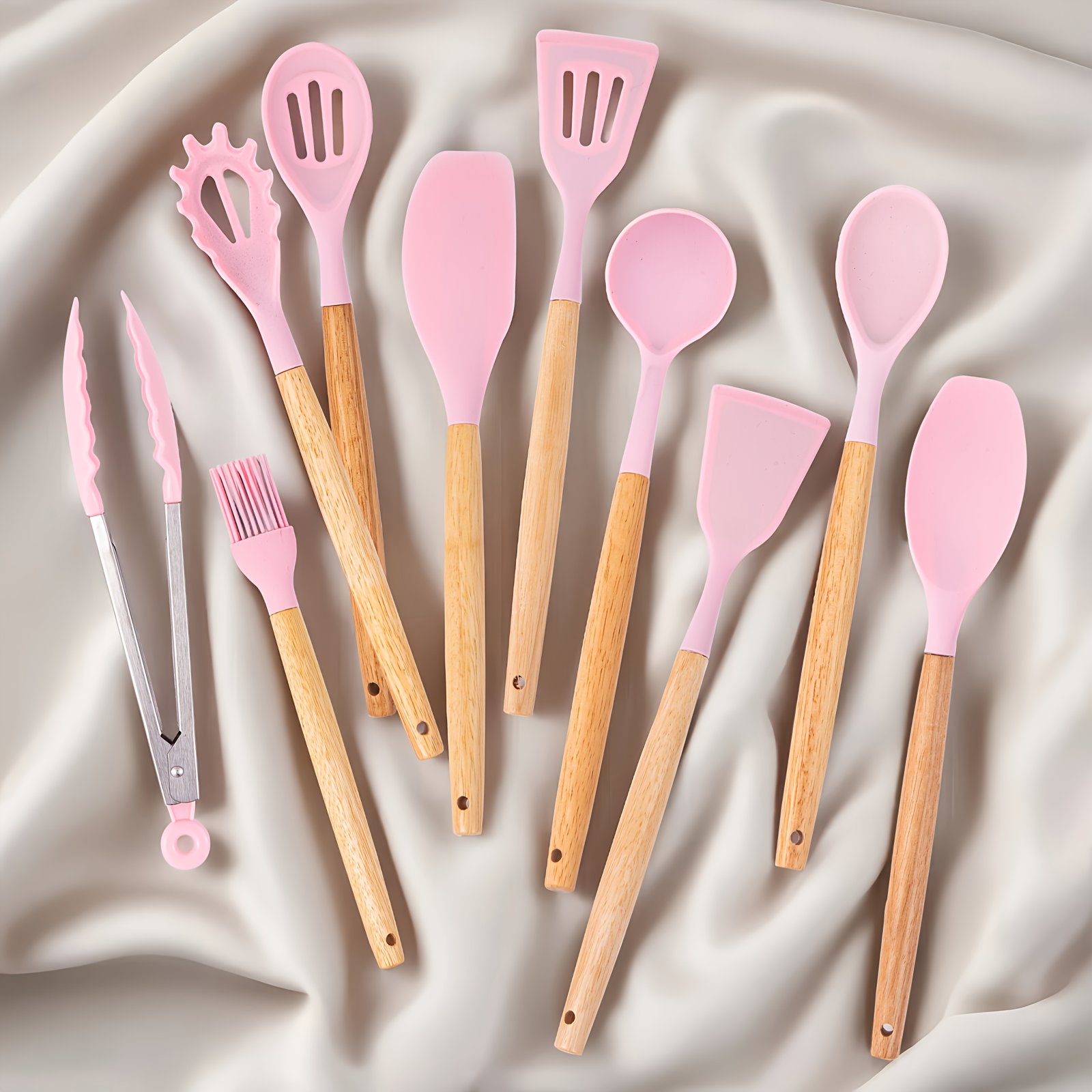 19 Sector Silicone Set And Knife Set, Perfect For Outdoor Camping - Heat-resistant, Non Stick, Wooden Handle, Easy To Clean - Perfect For Women'S Cooking Gifts, New Year'S And Valentine'S Day - Image 8