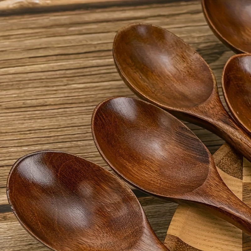 Set of 4 Wooden Soup Spoons, Multifunctional 23.5 Cm Long-Handled Wooden Spoons - Reusable Wooden Cutlery for Stirring, Long Soup Spoons, Suitable for Afternoon Tea, Home, Restaurants, Travel, And Dinner Parties. - Image 7