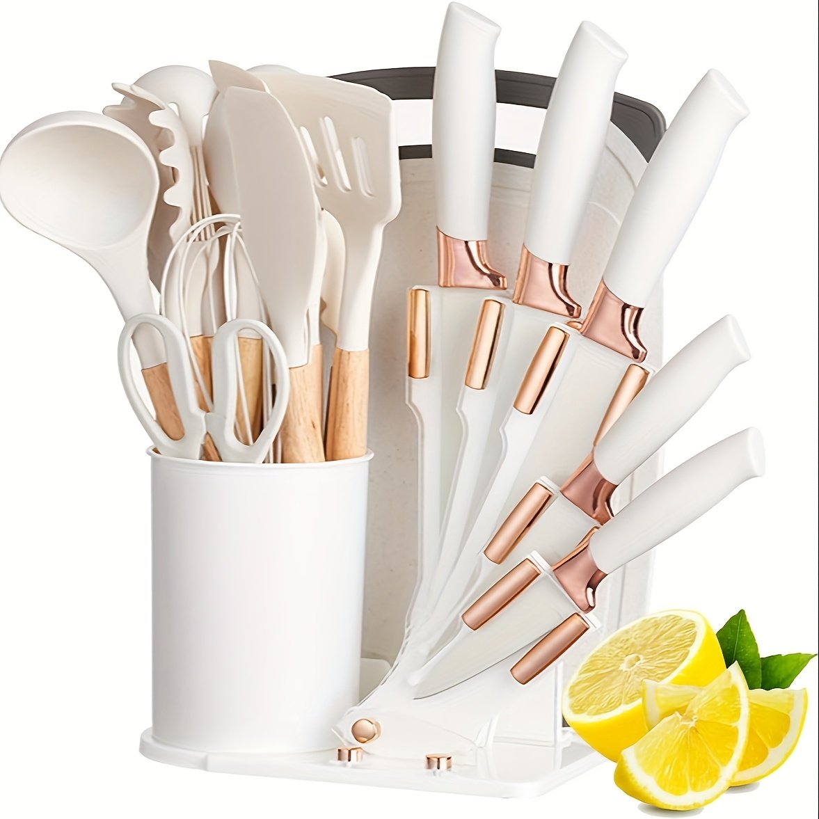 19 Sector Silicone Set And Knife Set, Perfect For Outdoor Camping - Heat-resistant, Non Stick, Wooden Handle, Easy To Clean - Perfect For Women'S Cooking Gifts, New Year'S And Valentine'S Day - Image 11