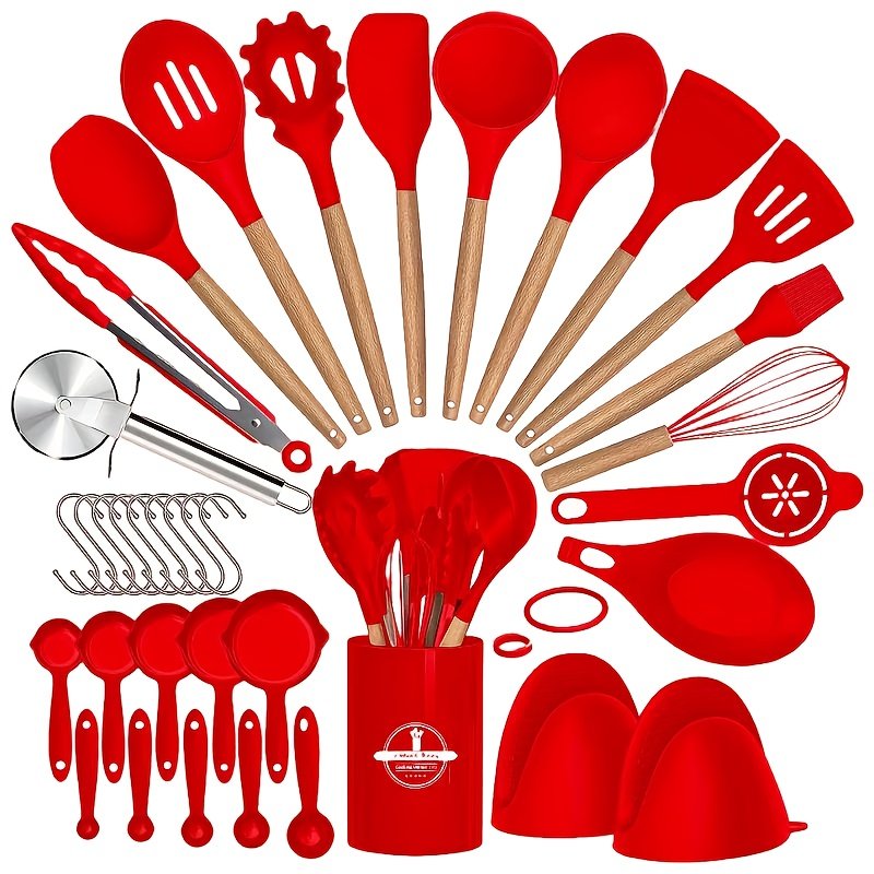 44/ 37pcs Kitchen Cooking Tool Set- 44/ 37pcs Are Super Cost-Effective, Complete, High Temperature Resistant, Non-Stick, Dishwasher Safe, Selected Kitchen Tools, Suitable For Kitchen Enthusiasts And Beginners Best Gifts For Thanksgiving And Christma - Image 19