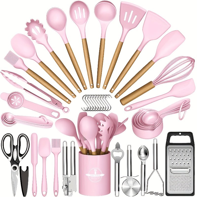 44/ 37pcs Kitchen Cooking Tool Set- 44/ 37pcs Are Super Cost-Effective, Complete, High Temperature Resistant, Non-Stick, Dishwasher Safe, Selected Kitchen Tools, Suitable For Kitchen Enthusiasts And Beginners Best Gifts For Thanksgiving And Christma - Image 15