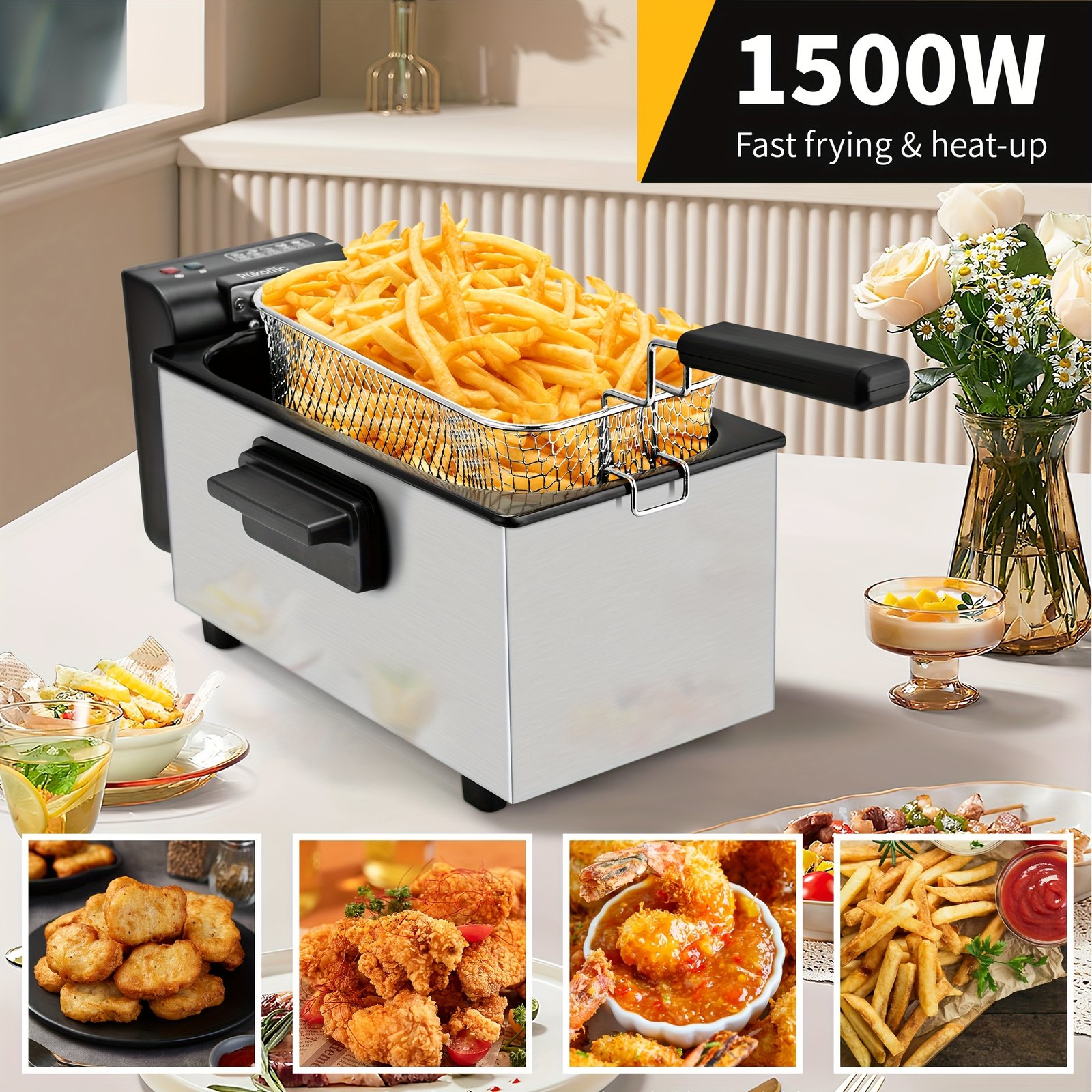 SUSTEAS 1500W Smokeless Fryer | Temperature-controlled, Removable Basket, 84.54oz. Non-stick Liner for Easy Cleaning Father's Day Gifts Are Perfect Gifts And Gift Suggestions for Cooking Lovers - Image 13