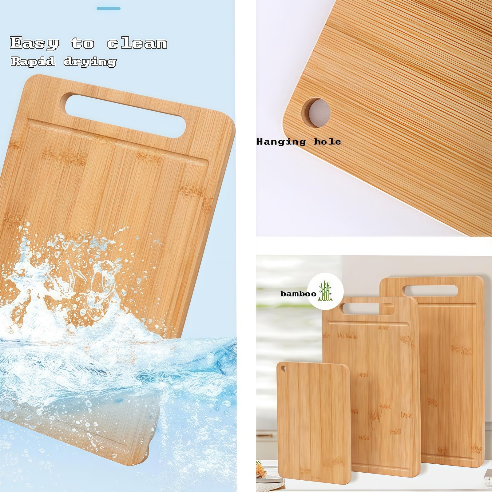 3/1pc Extra Large Kitchen Bamboo Cutting Board Set, Heavy Duty Cutting Board With Juice Grooves, Bamboo Cutting Board Set For Meat, Vegetables, Fruits. Gift For Mother'S Day. Father'S Day. Father Gift. Family And Friends. Essential Kitchen Tools. - Image 11