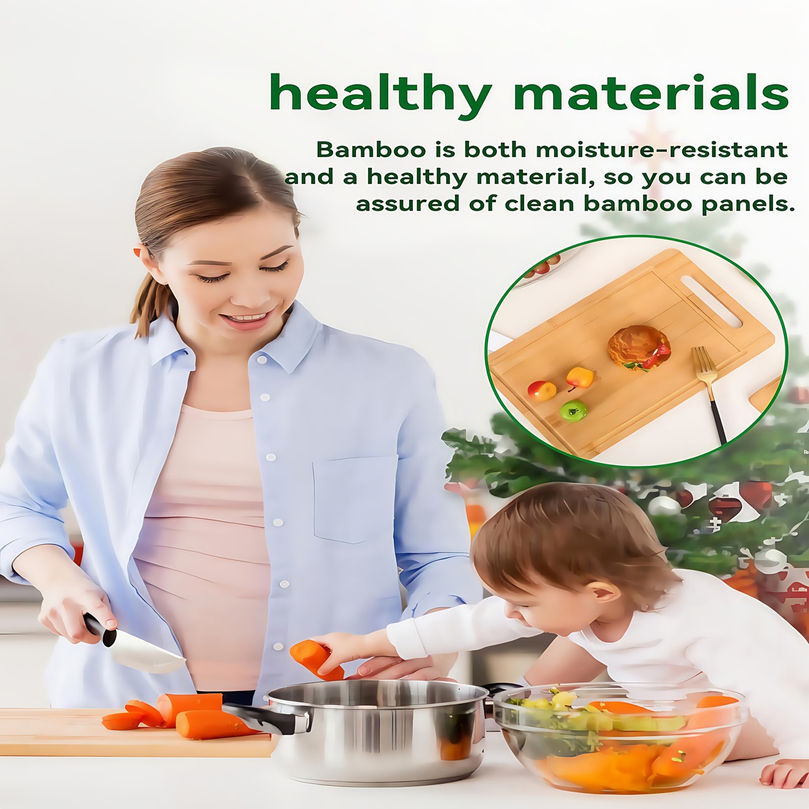 3/1pc Extra Large Kitchen Bamboo Cutting Board Set, Heavy Duty Cutting Board With Juice Grooves, Bamboo Cutting Board Set For Meat, Vegetables, Fruits. Gift For Mother'S Day. Father'S Day. Father Gift. Family And Friends. Essential Kitchen Tools. - Image 8