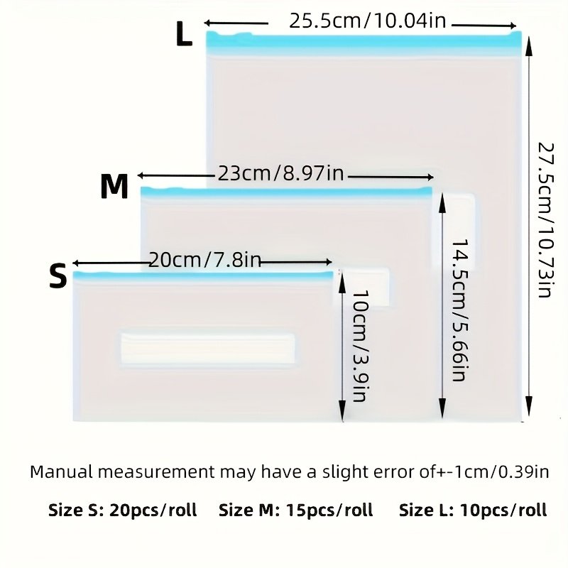 45pcs of Storage Bags • Fresh-Keeping Bags • Classification Storage Bags • Preservation Sealing Bags • Suitable for Fruits, Grains, Vegetables, And Meat • Kitchen Organization And Storage • Kitchen Accessory Classification Fresh-Keeping Bags - Image 8