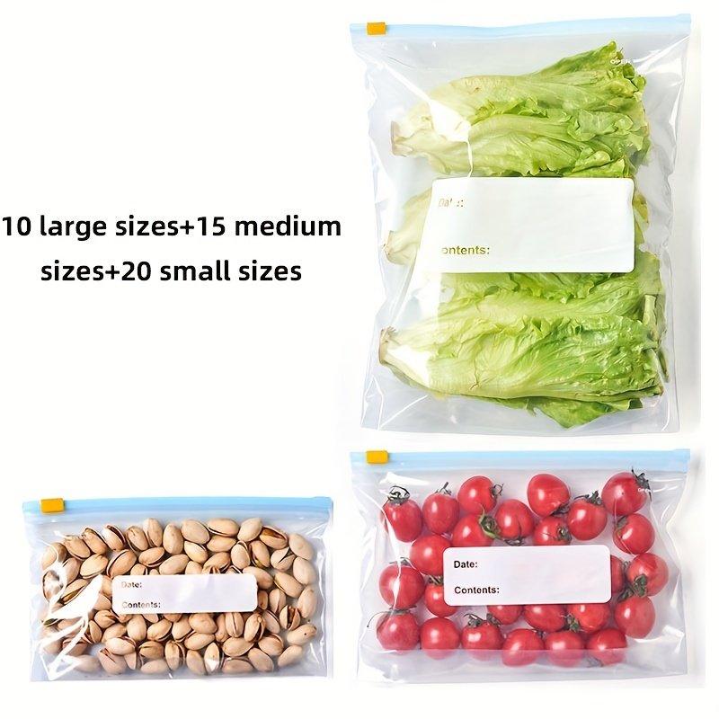 45pcs of Storage Bags • Fresh-Keeping Bags • Classification Storage Bags • Preservation Sealing Bags • Suitable for Fruits, Grains, Vegetables, And Meat • Kitchen Organization And Storage • Kitchen Accessory Classification Fresh-Keeping Bags - Image 7