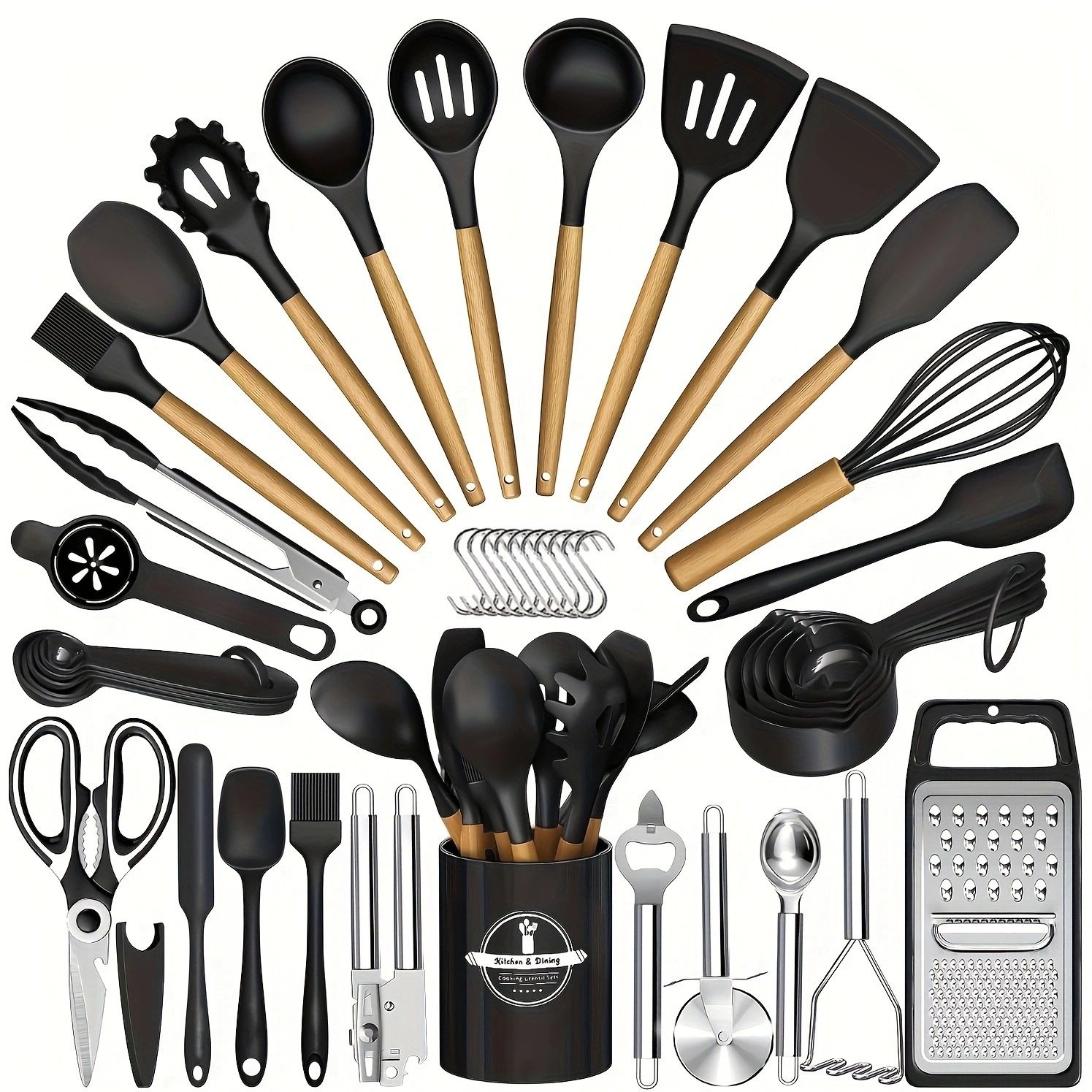 44/ 37pcs Kitchen Cooking Tool Set- 44/ 37pcs Are Super Cost-Effective, Complete, High Temperature Resistant, Non-Stick, Dishwasher Safe, Selected Kitchen Tools, Suitable For Kitchen Enthusiasts And Beginners Best Gifts For Thanksgiving And Christma - Image 9