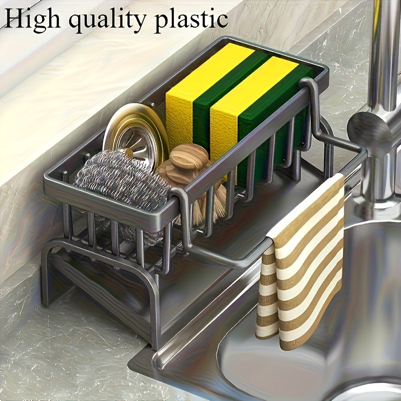 1 Set of Versatile Dish Cloth And Sponge Holder Made from PP Material - Compact, Long-Lasting, Easy to Clean, Designed to Mount on Faucets - Ideal for Organizing And Storing in Kitchens And Bathrooms - Image 7