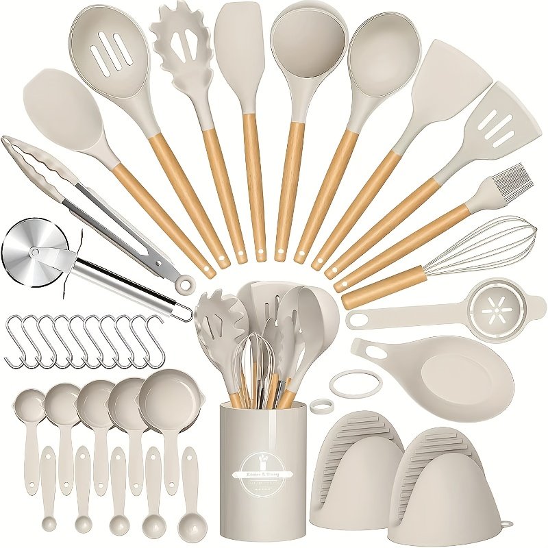 44/ 37pcs Kitchen Cooking Tool Set- 44/ 37pcs Are Super Cost-Effective, Complete, High Temperature Resistant, Non-Stick, Dishwasher Safe, Selected Kitchen Tools, Suitable For Kitchen Enthusiasts And Beginners Best Gifts For Thanksgiving And Christma - Image 7