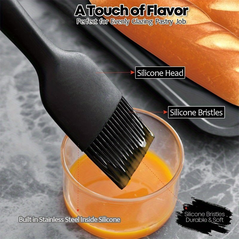Heat-Resistant Silicone Baking & Grilling Brush with Wood Handle & Hang Hole - Non-Stick Pastry Brush Suitable for Butter, Oil, Sauces - Ideal for Pancakes, Waffles, Cakes, BBQ,, Grill - Cooking Brush (Heatproof) - Image 11