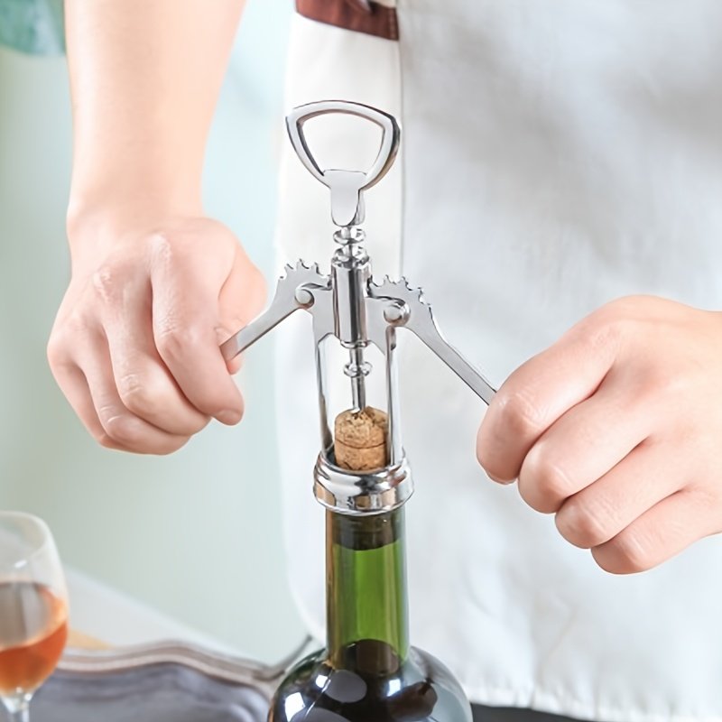 Multifunctional Wine Opener | Zinc Alloy Bottle Opener with Cork Screw and Pour Spout - Image 3
