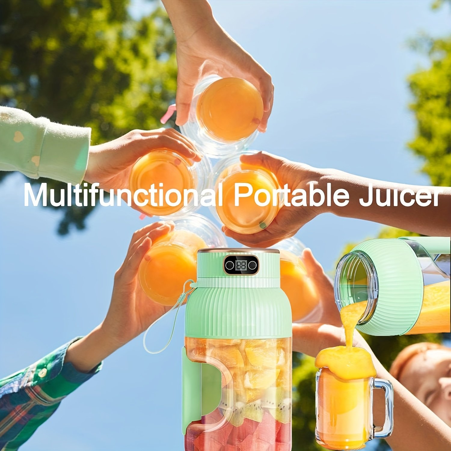 Portable Juicer/10 Blades/Suitable for Vegetables, Fruits, And Smoothies/Multifunctional Blender/Rechargeable/Ideal for Sports, Travel, And Outdoor Use - Image 5