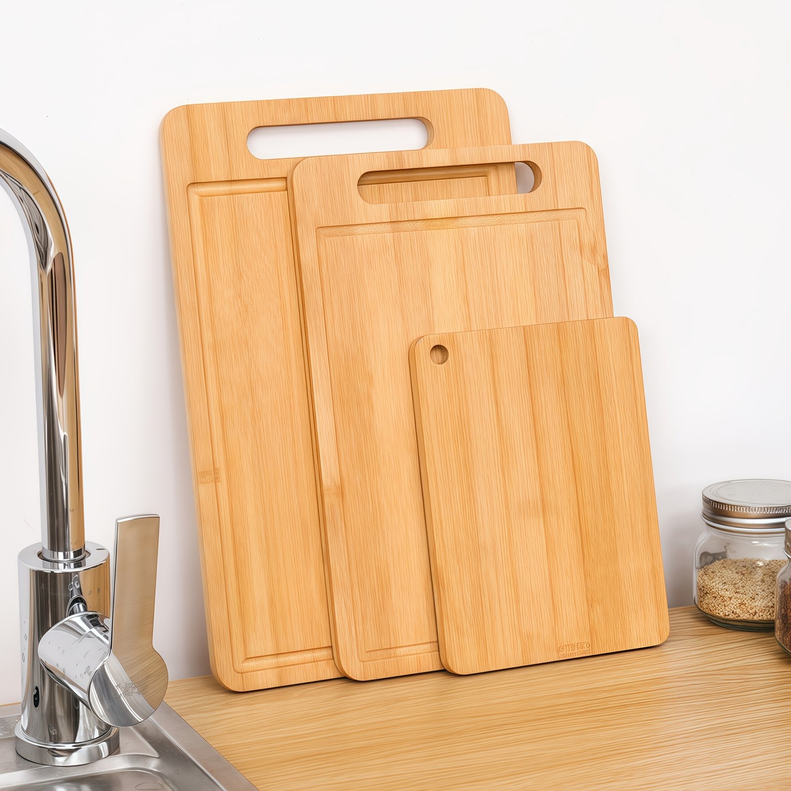 3/1pc Extra Large Kitchen Bamboo Cutting Board Set, Heavy Duty Cutting Board With Juice Grooves, Bamboo Cutting Board Set For Meat, Vegetables, Fruits. Gift For Mother'S Day. Father'S Day. Father Gift. Family And Friends. Essential Kitchen Tools. - Image 2
