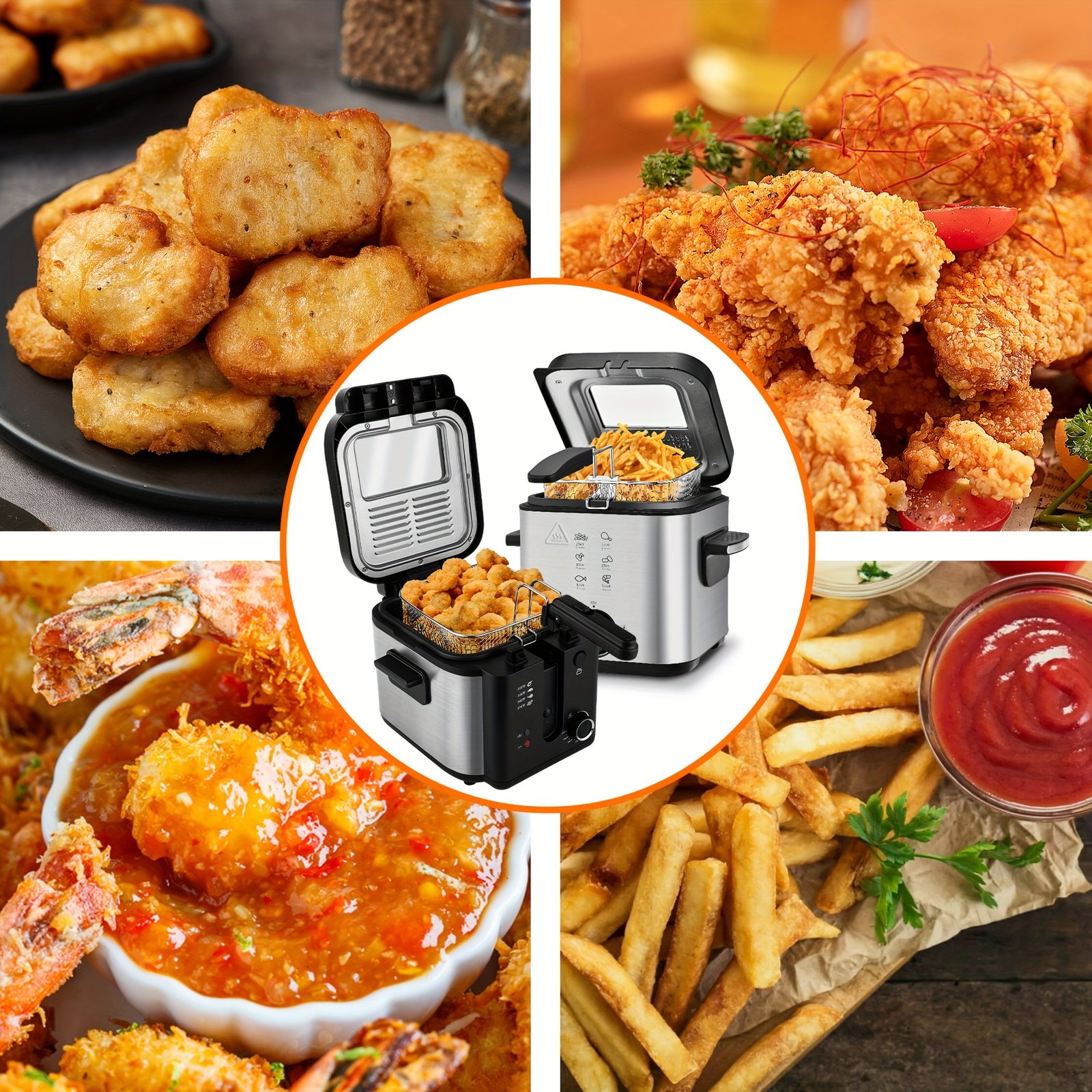 SUSTEAS 1500W Smokeless Fryer | Temperature-controlled, Removable Basket, 84.54oz. Non-stick Liner for Easy Cleaning Father's Day Gifts Are Perfect Gifts And Gift Suggestions for Cooking Lovers - Image 4