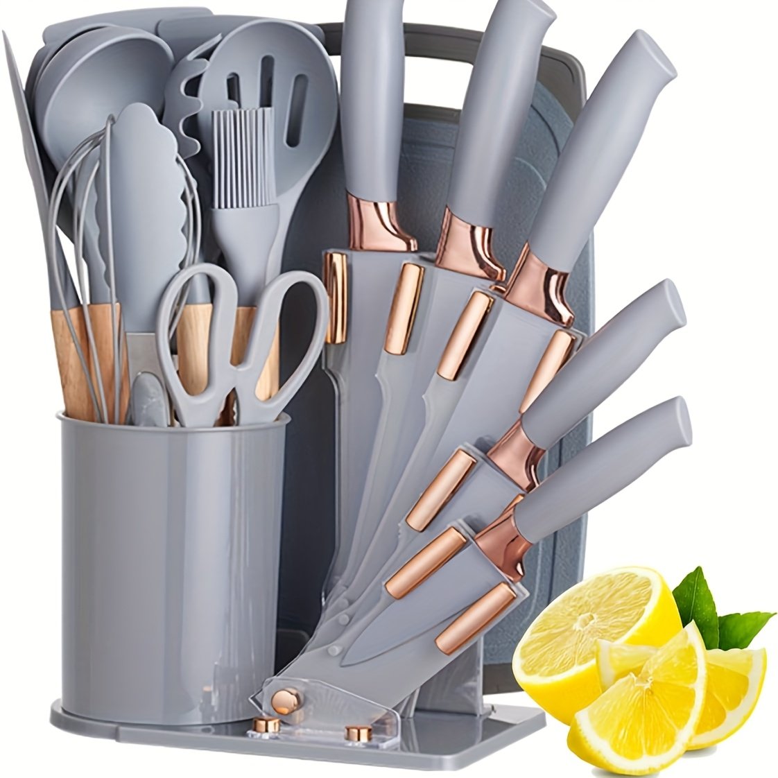 19 Sector Silicone Set And Knife Set, Perfect For Outdoor Camping - Heat-resistant, Non Stick, Wooden Handle, Easy To Clean - Perfect For Women'S Cooking Gifts, New Year'S And Valentine'S Day - Image 9