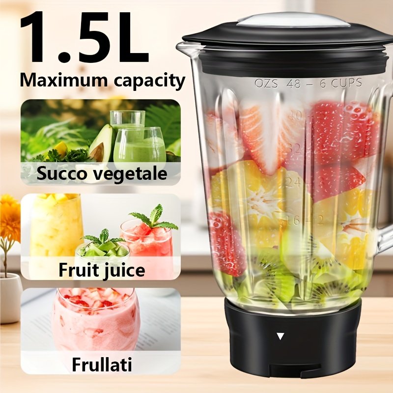 6-in-1 Electric Vertical Mixer, 400W 6-speed with Pulse Button, Accessories with 6.3QT Stainless Steel Bowl, Mixer, Dough Hook, Egg Beater, Spatula, Juicer Accessories, Meat Grinder Accessories and Noodle Pressing Accessories - Image 5