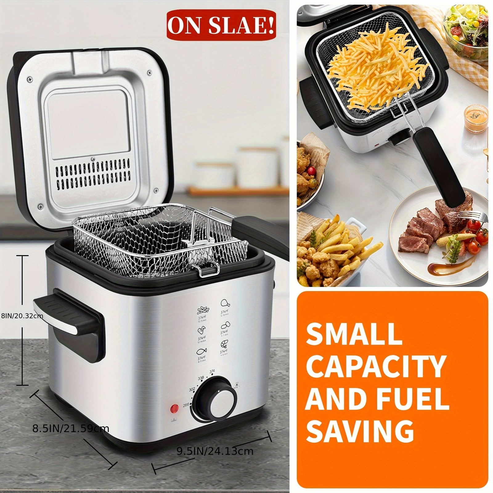 SUSTEAS 1500W Smokeless Fryer | Temperature-controlled, Removable Basket, 84.54oz. Non-stick Liner for Easy Cleaning Father's Day Gifts Are Perfect Gifts And Gift Suggestions for Cooking Lovers - Image 2