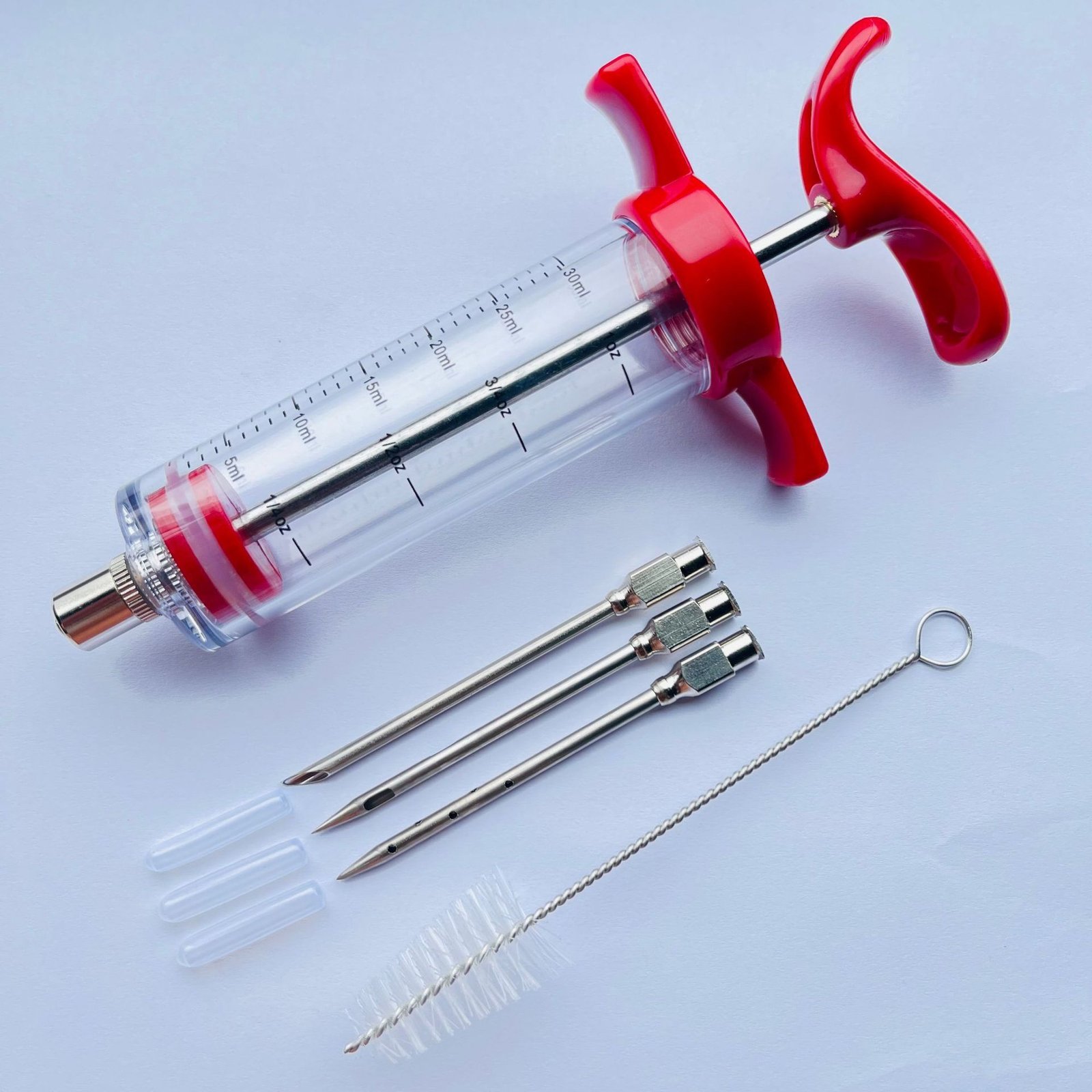 5pcs Stainless Steel & PP Marinade Syringe Set with 304 Needles - Heavy-Duty Portable Meat Injector System for BBQ, Grilling, Smoking, Marinating - Hygienic Easy-Fill Liquid & Seasoning Injector Tools Plastic syringes are for food use only, this - Image 6