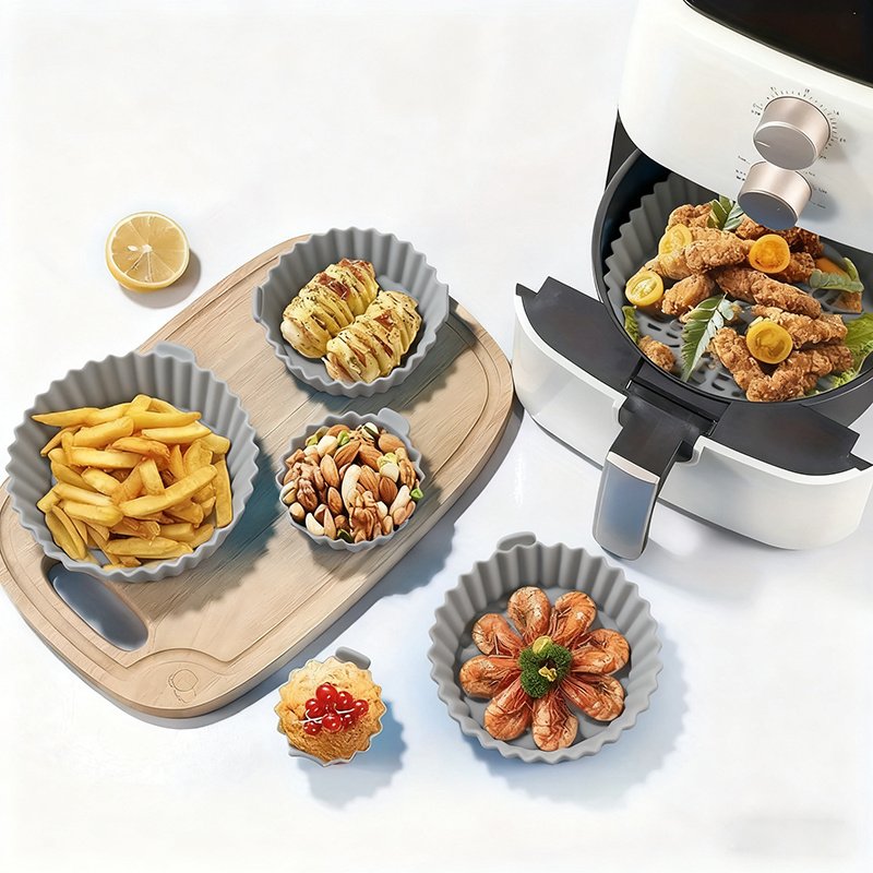 7pcs Baking Set for Air Fryers: Includes 6 Non-Stick Liners in Various Sizes And a 7-Hole Cake Mold with Scalloped Edges, Easy to Clean And Reusable – Ideal for Air Fryers, Ovens, And Microwaves – a Must-Have for Your Kitchen - Image 6