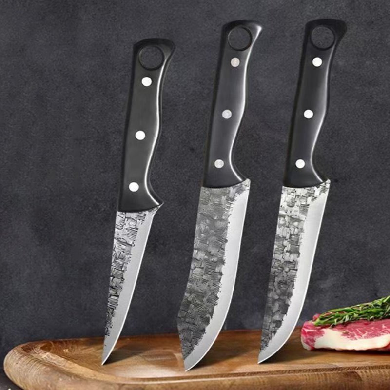 3pcs Professional Butcher Knife- Hand-Forged Stainless Steel Boning Knife Kitchen Hand-Forged Fish Fillet Knife BBQ Tool Professional Chef Kitchen Knife, Multi-Purpose Kitchen Carving Knife, Suitable for Meat Cutting- Father's Day Gift - Image 4