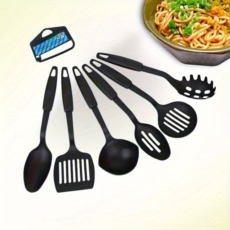 6pcs Heavy-Duty Heat-Resistant PP Camping Cookware Utensil Set with Ladle, Spoon, Slotted Spoon, Spatula, Slotted Turner & Spaghetti Server - Outdoor Cooking Gear for Campfire, RV, Hiking, Backyard BBQs - & Lightweight Suitable for Outdoor Camping - Image 7