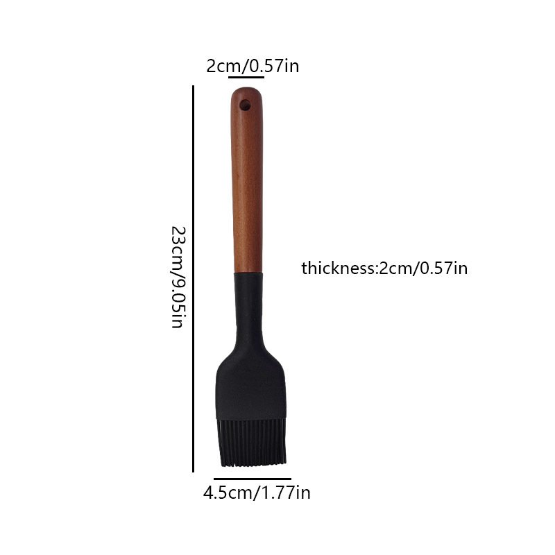 Heat-Resistant Silicone Baking & Grilling Brush with Wood Handle & Hang Hole - Non-Stick Pastry Brush Suitable for Butter, Oil, Sauces - Ideal for Pancakes, Waffles, Cakes, BBQ,, Grill - Cooking Brush (Heatproof) - Image 7