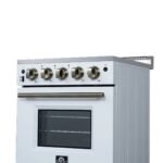 Loiano 24 Inch Freestanding Electric Range in White, Storage Drawer, 4 Elements 6,000W, 2.3 cu.ft., Adjustable Legs FFSEL6069-24WHT - Image 4