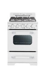 Classic Retro 24" 4 burner 2.9 cu. ft. Freestanding Gas Range with Convection Oven UGP-24CR W