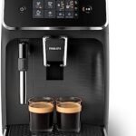 Philips 1200 Series Fully Automatic Espresso Machine, Classic Milk Frother, 2 Coffee Varieties, Intuitive Touch Display, 100% Ceramic Grinder, AquaClean Filter, Aroma Seal, Black (EP1220/04)