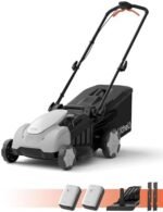 Litheli 18-inch 40V Brushless Lawn Mower for Garden Yards, Lightweight Cordless Lawn Mower Battery Powered with 6-Position Height Adjustment, 2x5.0Ah Battery Included  Patio, Lawn & Garden - Color : Gray